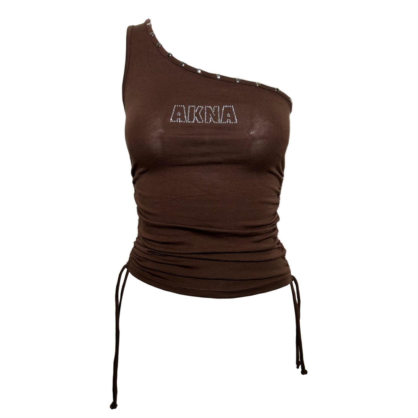 Brown One Shoulder Top
