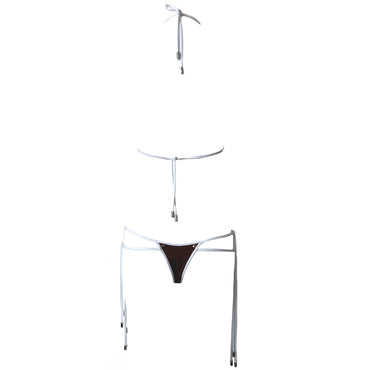 Brown & White Bikini Set