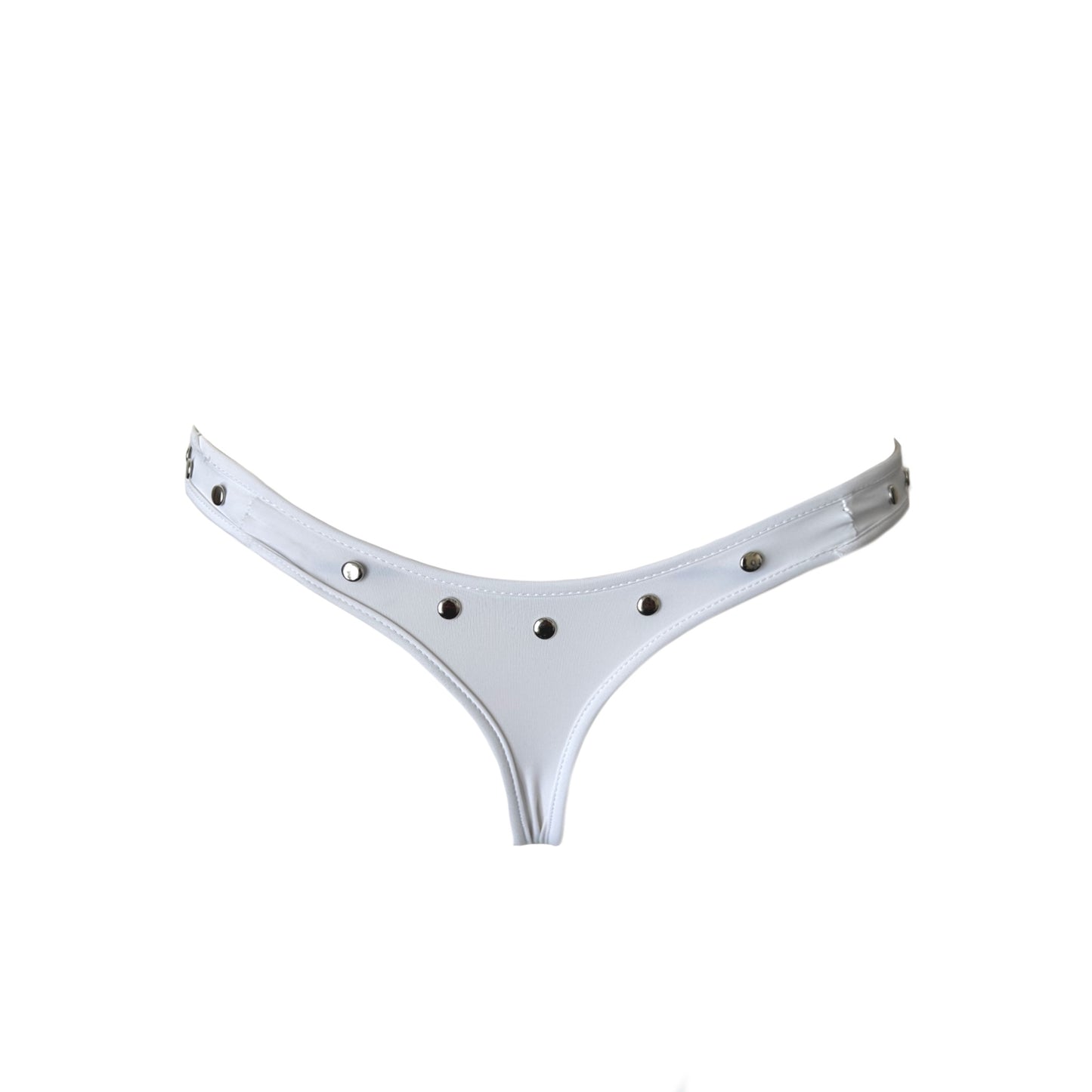 White Rivet Thong