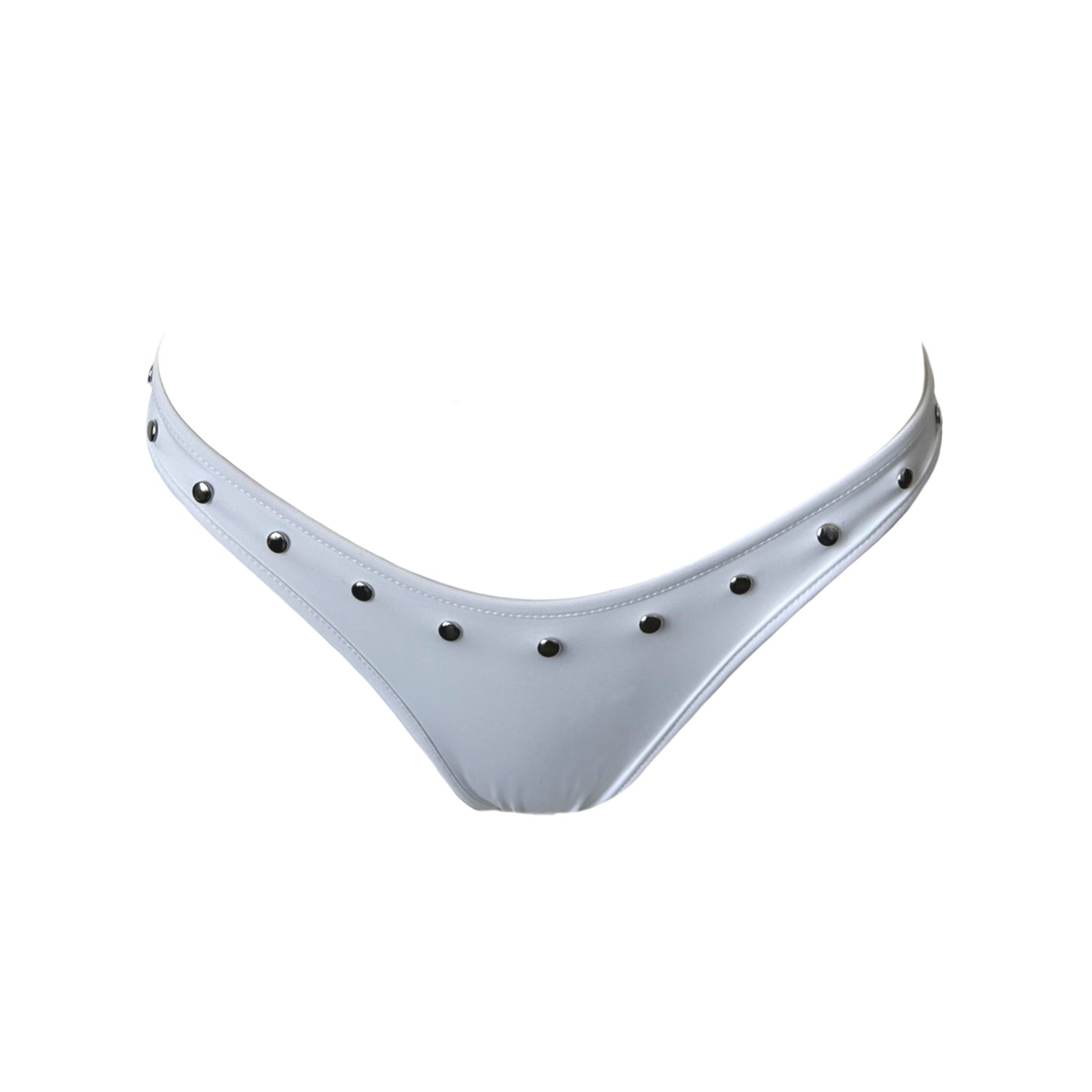 White Rivet Thong