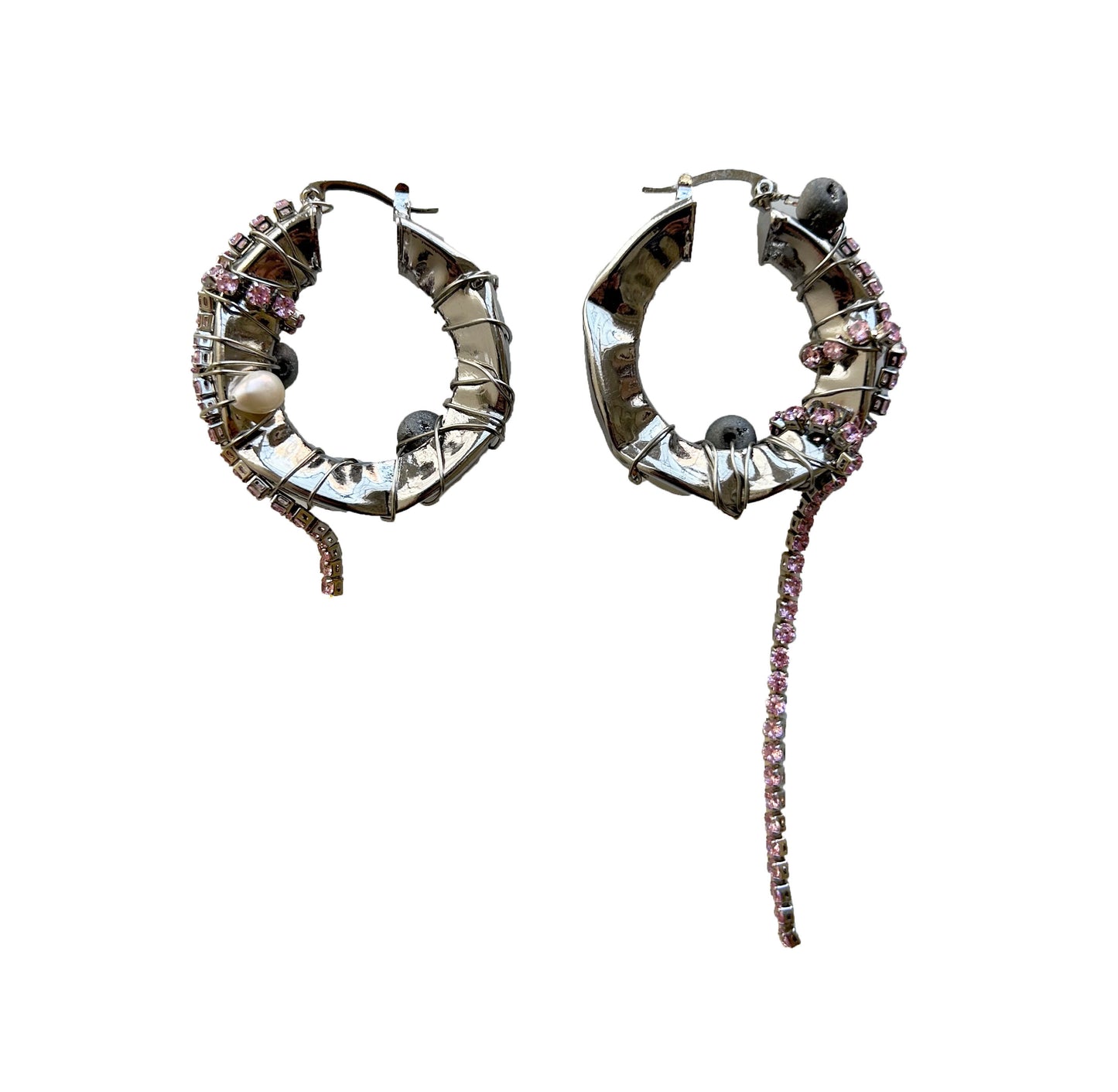 Silver Crumble Earrings