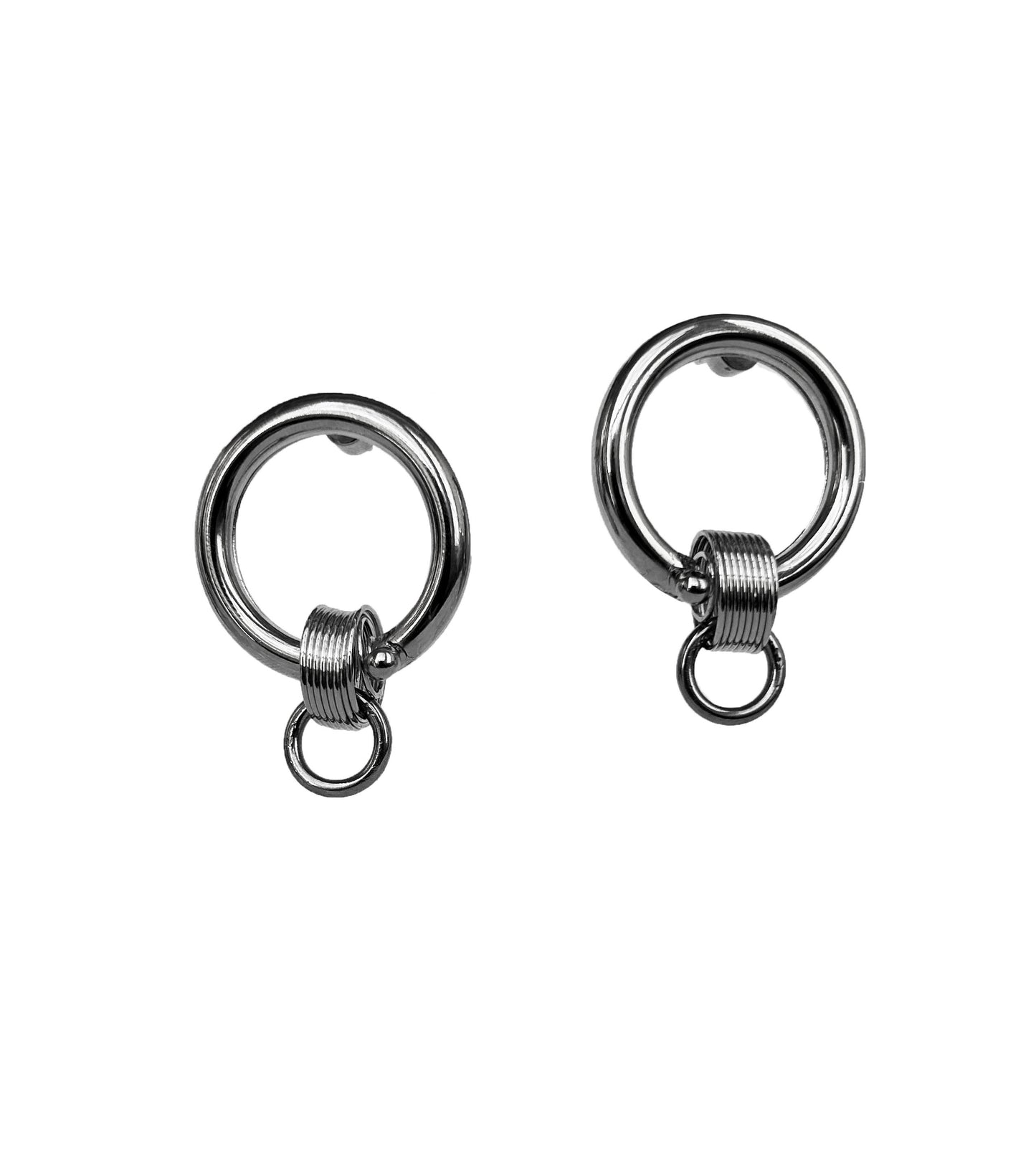 Silver Double Hoop Earrings