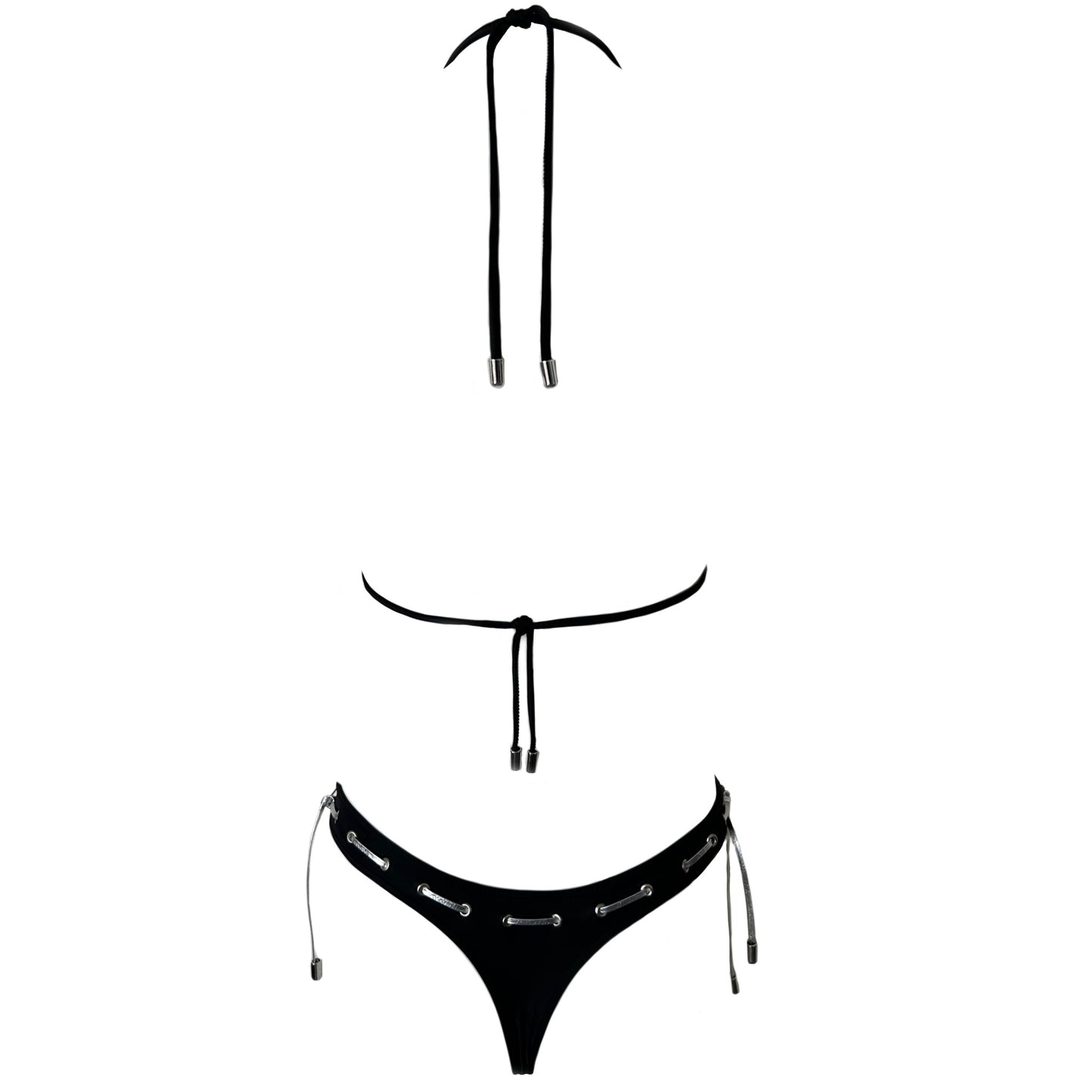 Black Grommet Bikini Set