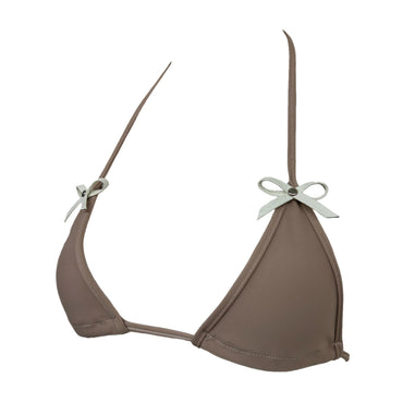 Nude Bikini Top with Leather Bow