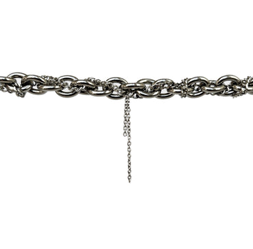 Silver Braided Charm Bracelet