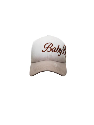 BabyBoy White & Brown Stain Cap